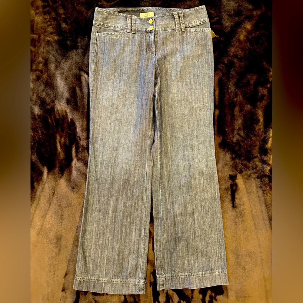 Ann Taylor Loft Women’s Wide Leg Jeans 4 Petites 4P